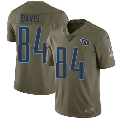 Nike Titans #84 Corey Davis Olive Men's Stitched NFL Limited Salute to Service Jersey